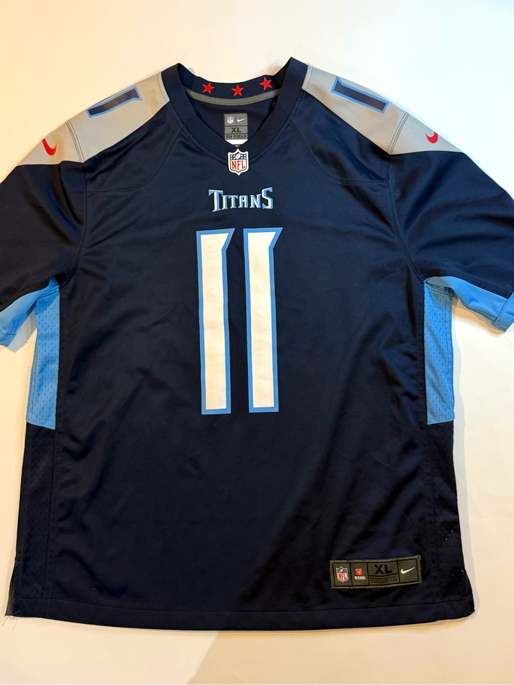 Nike On Field Tennessee Titans AJ Brown Navy Blue NFL Jersey #11 Sz XL